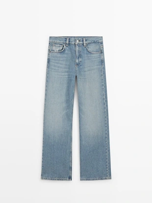 Купить Massimo Dutti Джинсы с высокой посадкой и широкими штанинами