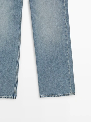 Light Blue | 5040/940/426 - Massimo Dutti Джинсы с высокой посадкой и широкими штанинами