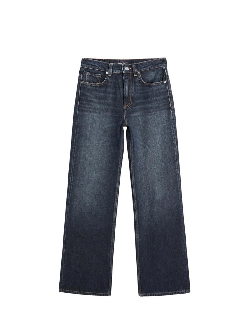 Джинсы с высокой талией и широкими брючинами