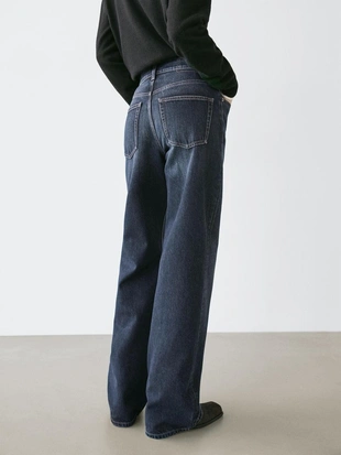 Джинсы с высокой талией и широкими брючинами- Заказать в России