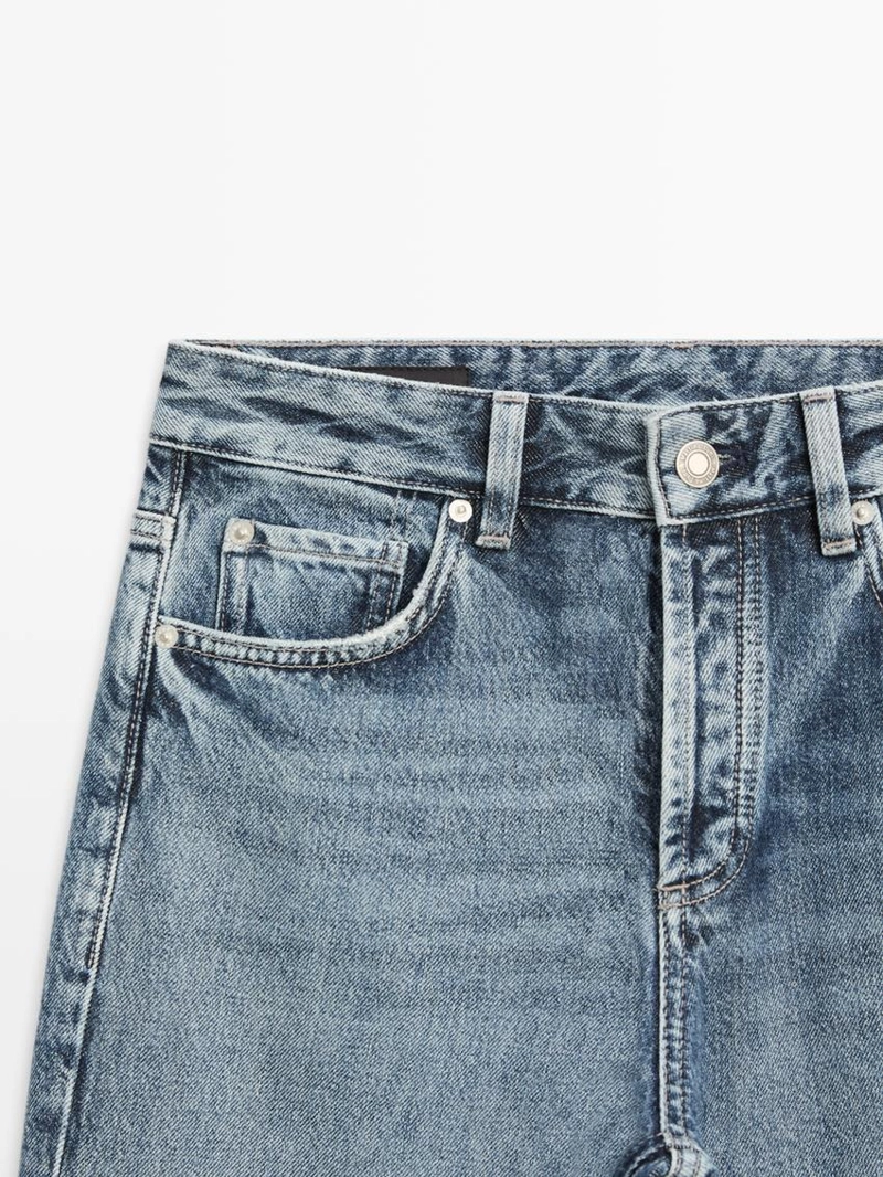 Джинсы широкие с завышенной талией