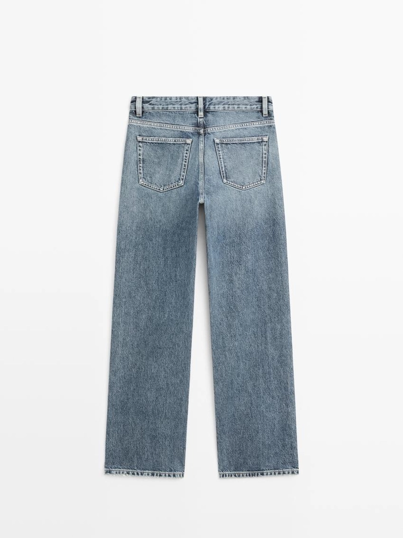 Джинсы широкие с завышенной талией