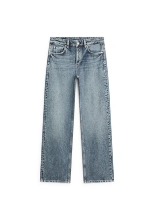 Джинсы широкие с завышенной талией- Заказать в России