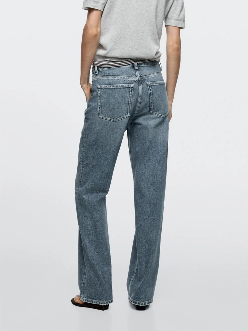 Джинсы широкие с завышенной талией