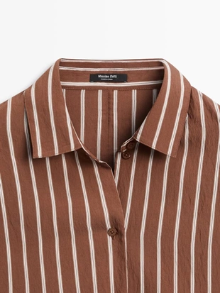Купить Massimo Dutti Рубашка с полосатым узором и рукавами летучая мышь