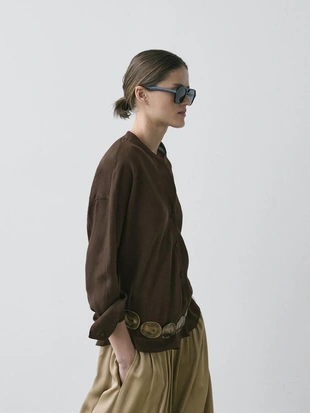 Купить Massimo Dutti Рубашка с воротником стойка из 100% льна