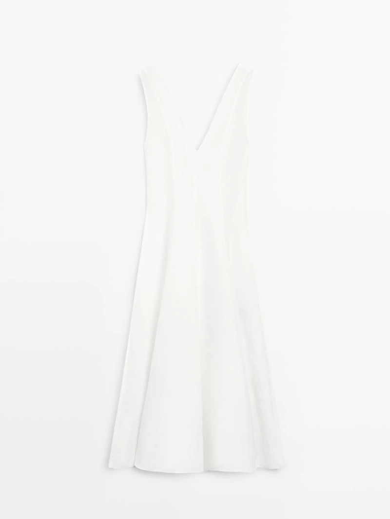 Платье миди из льна