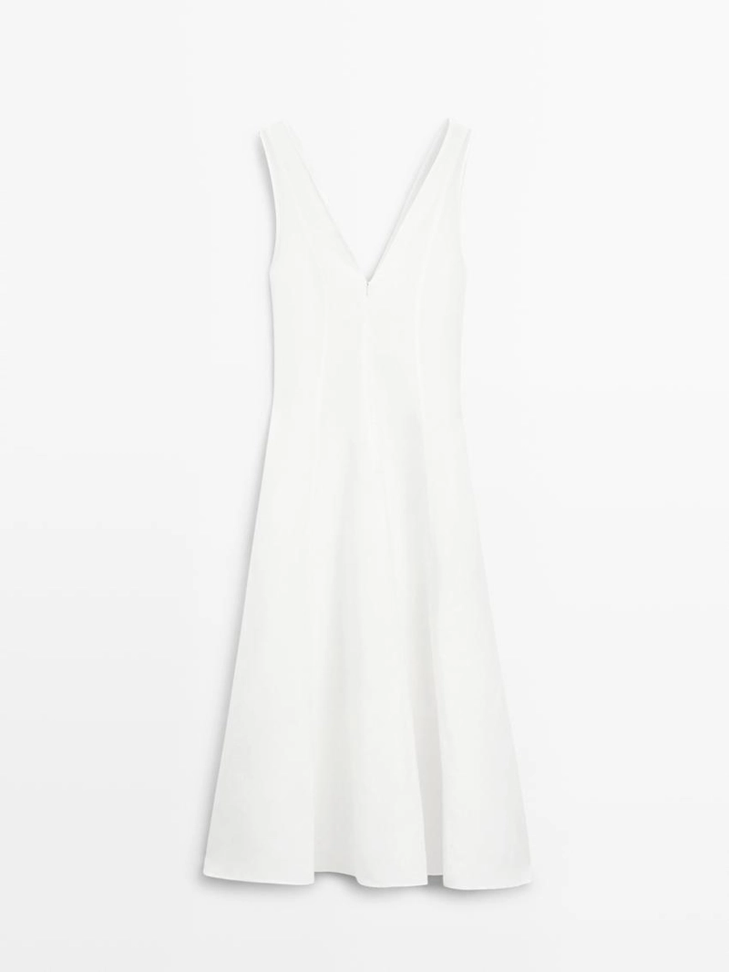 Платье миди из льна