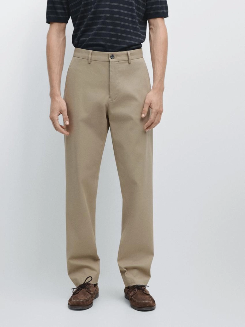 Хлопковые брюки приталенного кроя