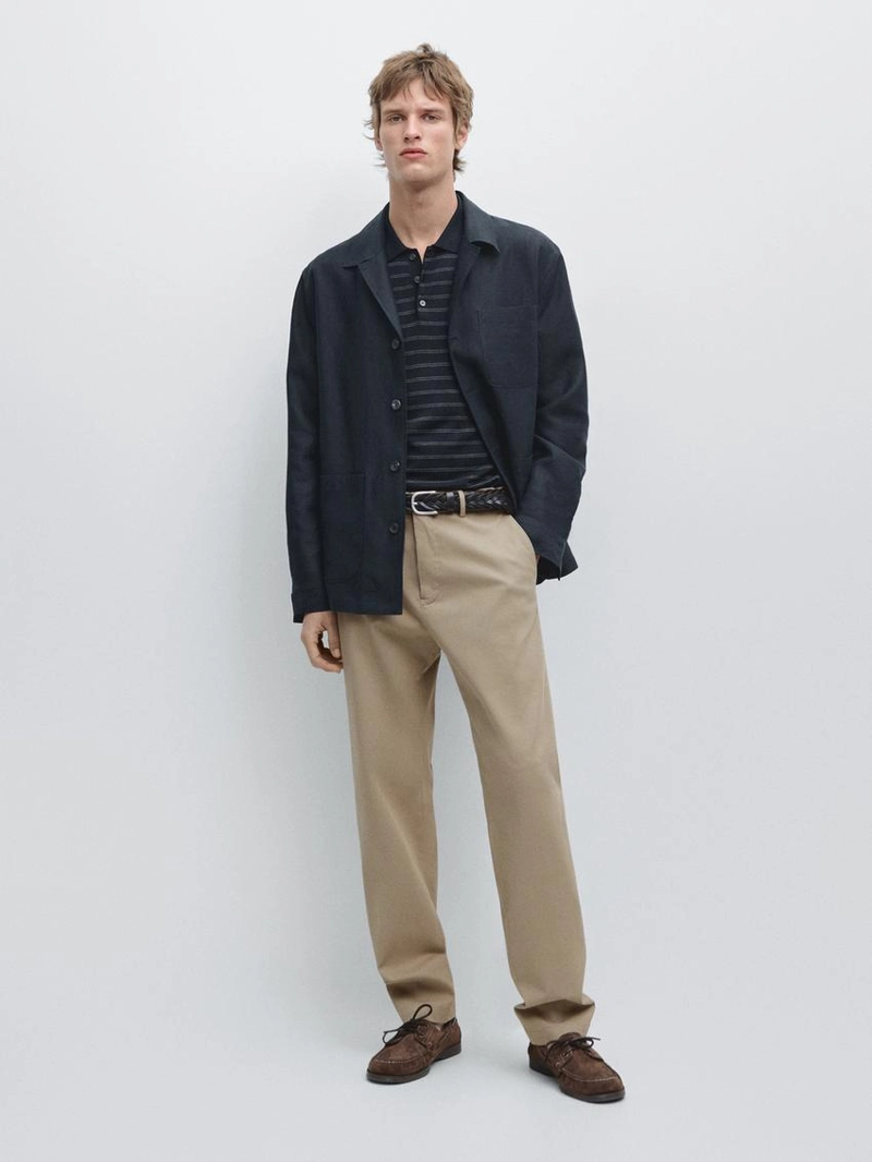 Хлопковые брюки приталенного кроя