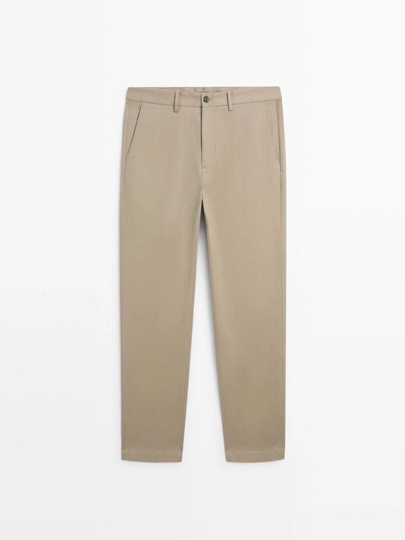 Хлопковые брюки приталенного кроя