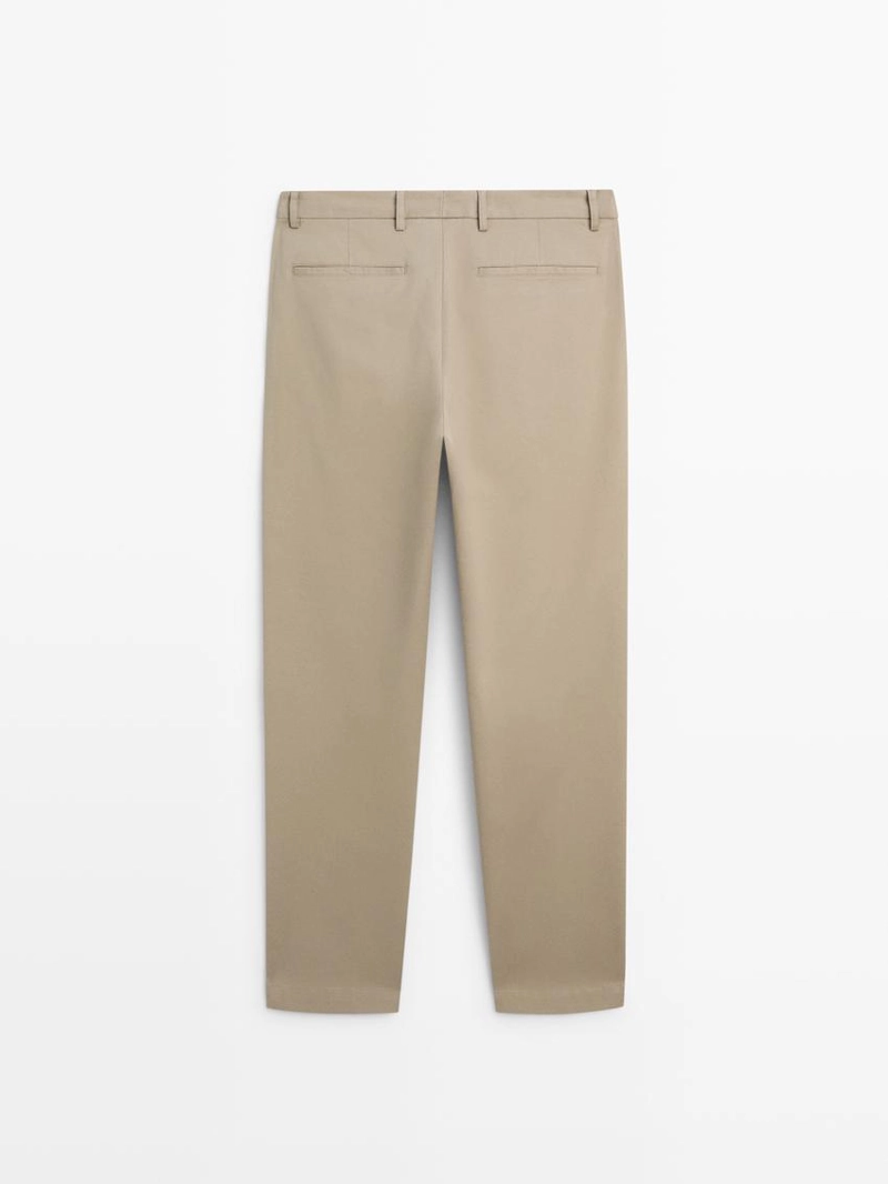 Хлопковые брюки приталенного кроя