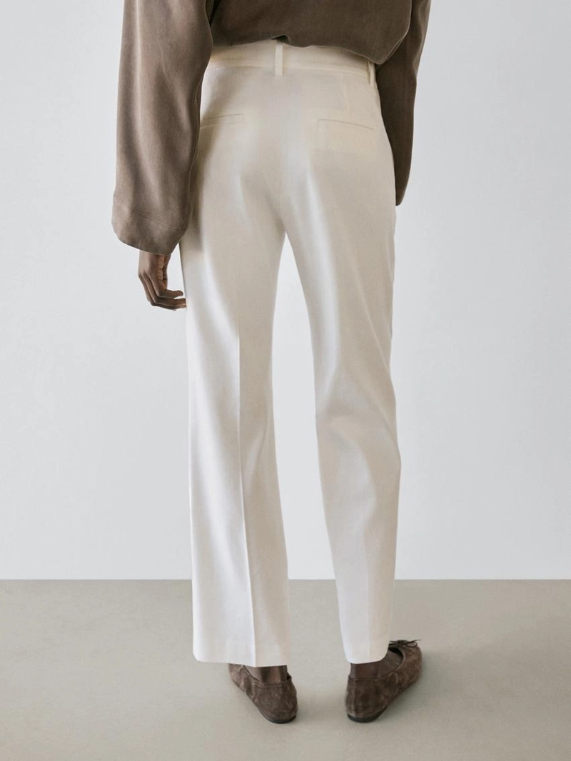 Брюки прямого кроя из льняной смеси