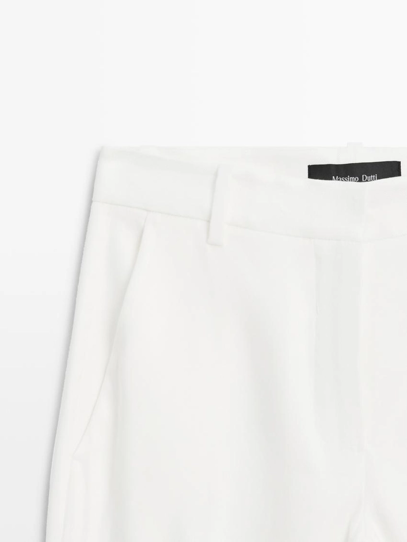 Брюки прямого кроя из льняной смеси