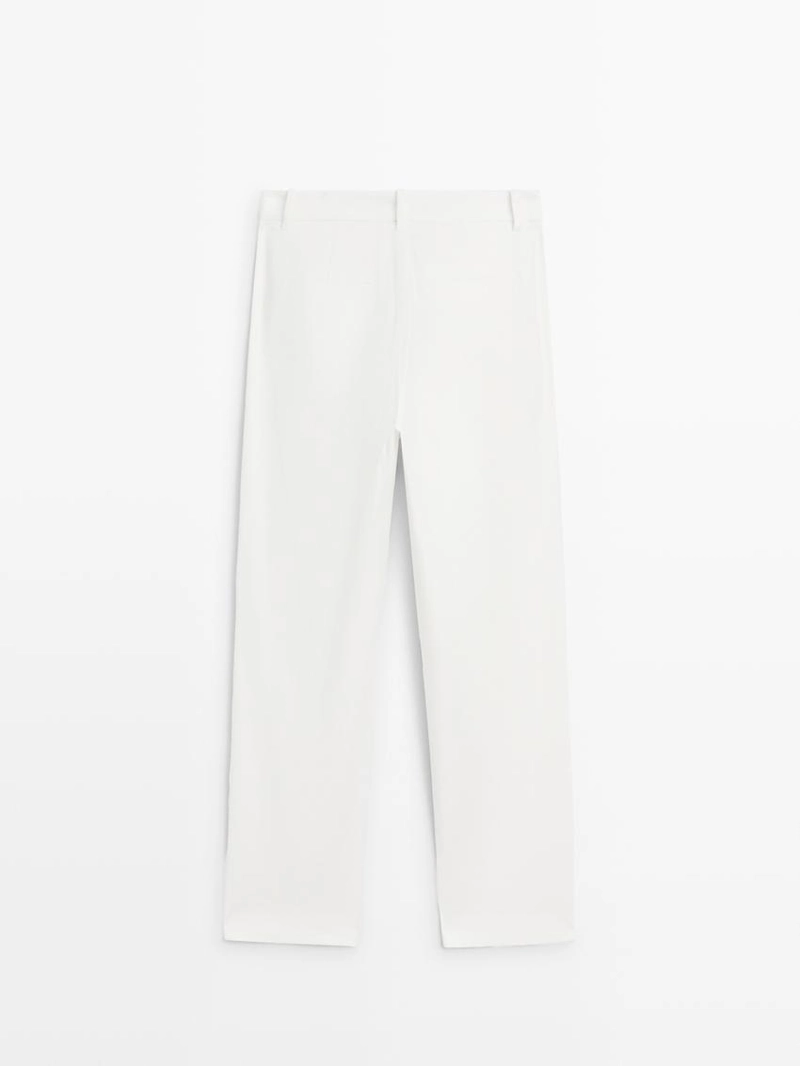 Брюки прямого кроя из льняной смеси