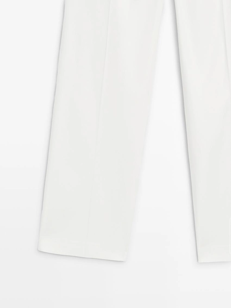 Брюки прямого кроя из льняной смеси