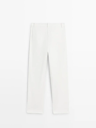 Купить Massimo Dutti Брюки прямого кроя из льняной смеси