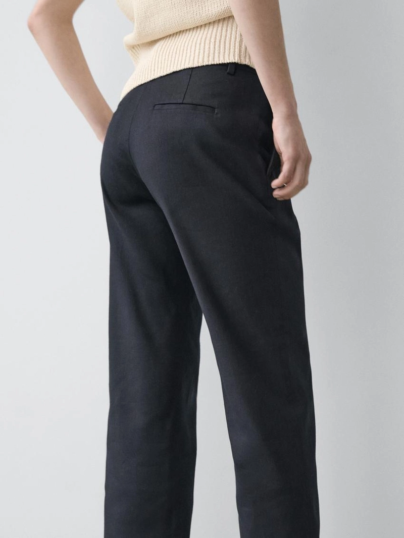 Брюки прямого кроя из льняной смеси