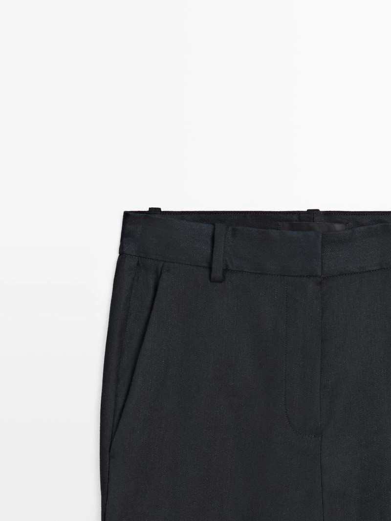 Брюки прямого кроя из льняной смеси