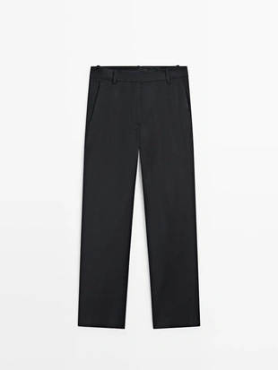 Купить Massimo Dutti Брюки прямого кроя из льняной смеси