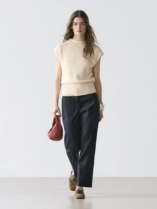 Брюки прямого кроя из льняной смеси- Заказать в России