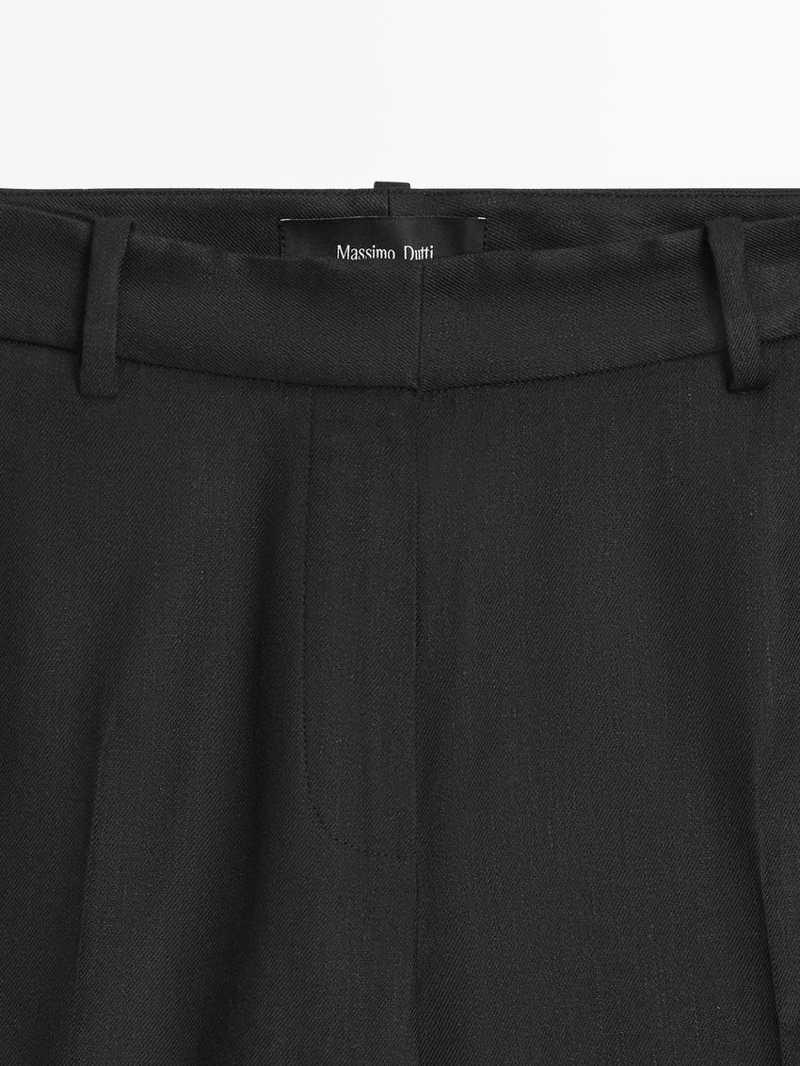 Брюки прямого кроя из льняно-вискозного материала