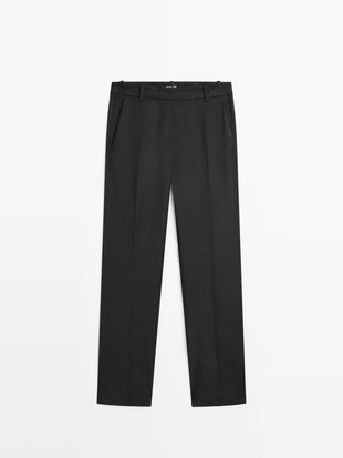 Брюки прямого кроя из льняно-вискозного материала- Заказать в России