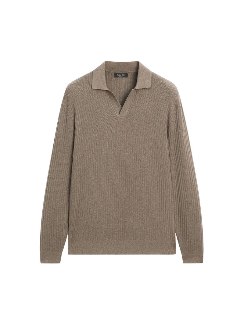 Поло-свитер из хлопкового микса