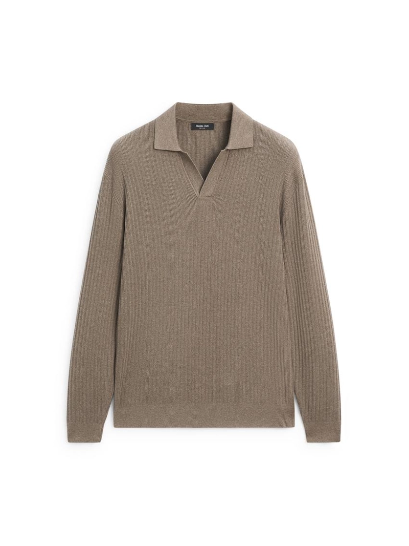 Поло-свитер из хлопкового микса