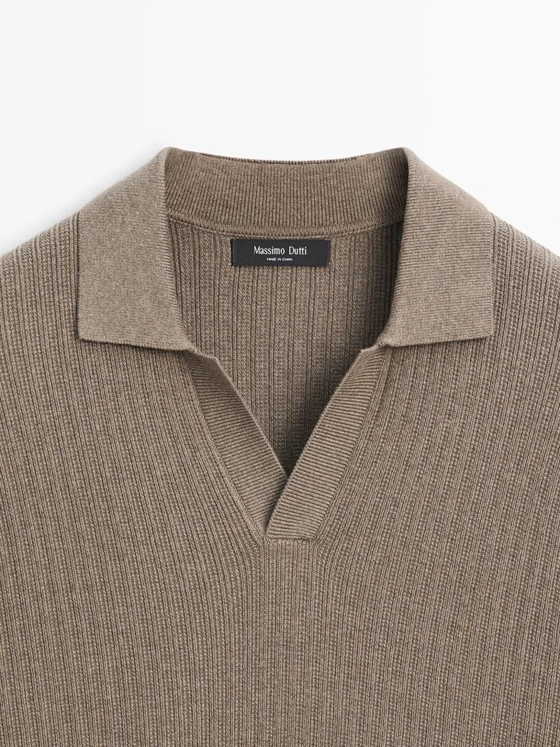 Поло-свитер из хлопкового микса