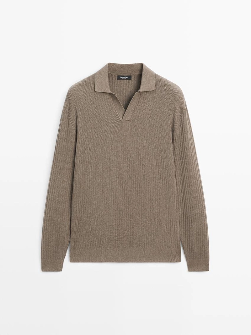 Поло-свитер из хлопкового микса