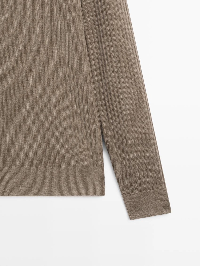 Поло-свитер из хлопкового микса