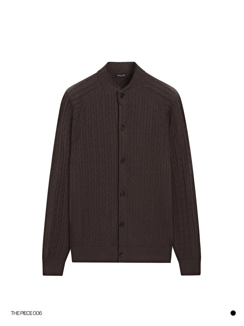 Кардиган из хлопкового смесового трикотажа с деталями на пуговицах