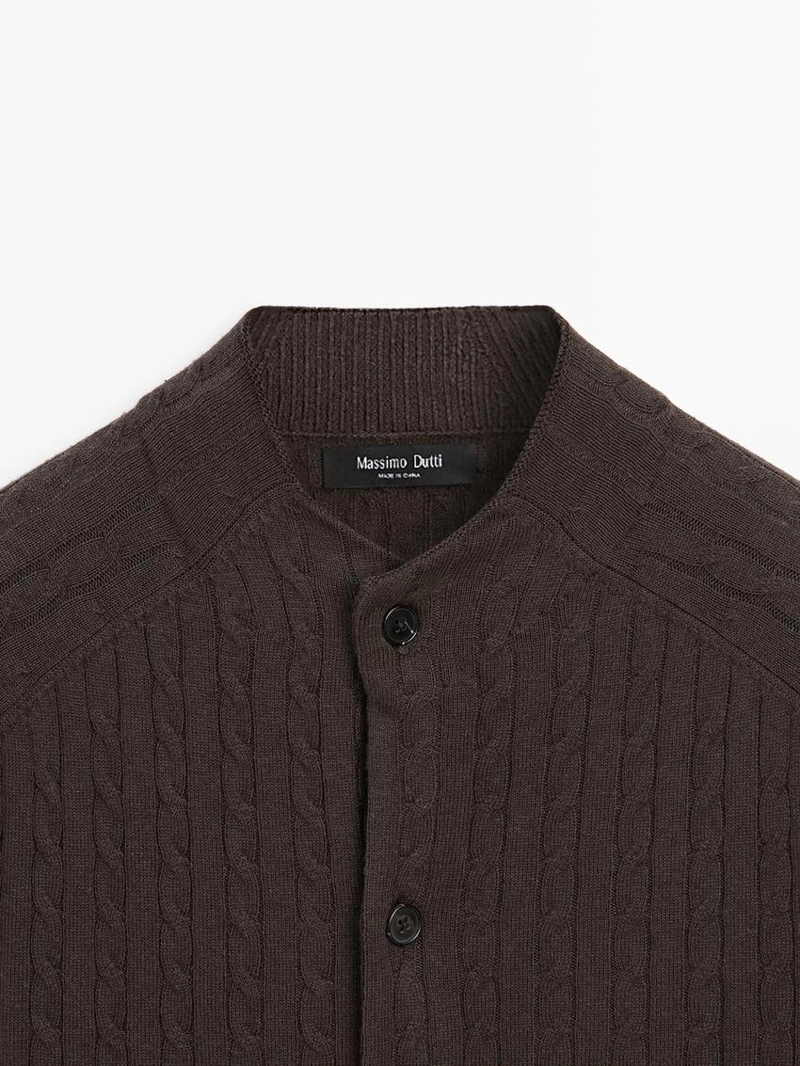 Кардиган из хлопкового смесового трикотажа с деталями на пуговицах