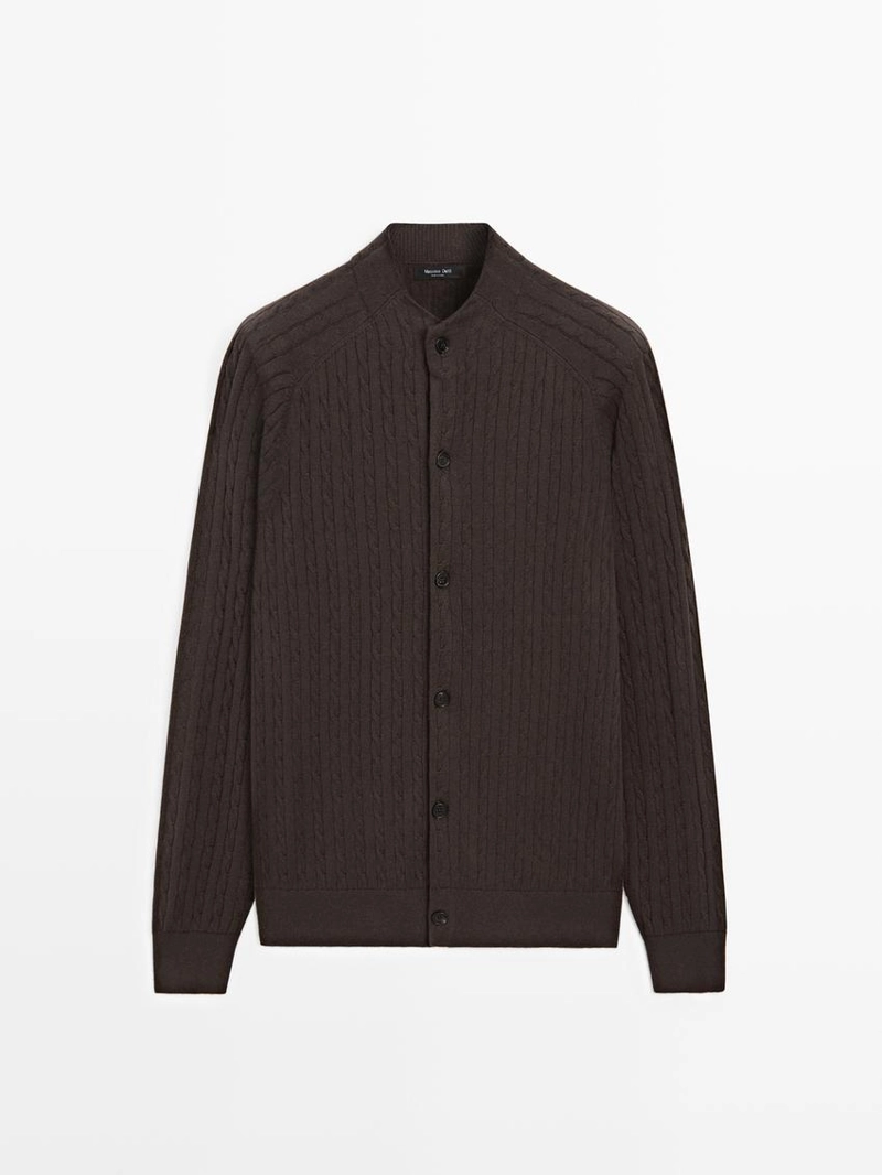 Кардиган из хлопкового смесового трикотажа с деталями на пуговицах