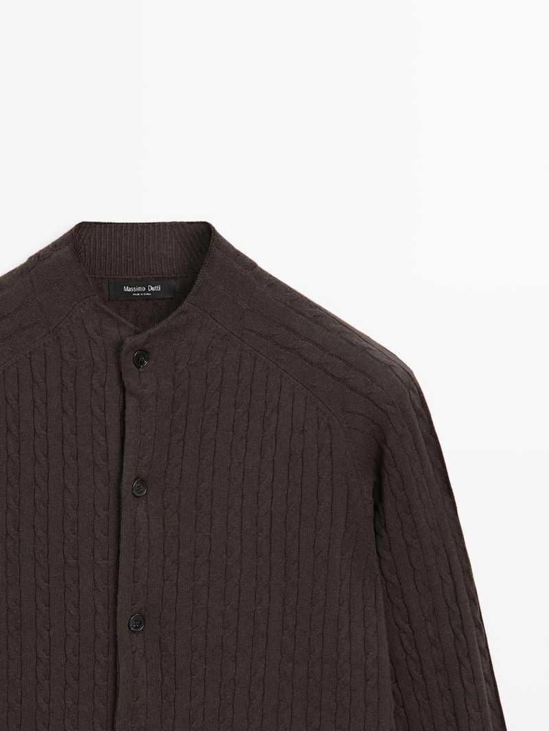 Кардиган из хлопкового смесового трикотажа с деталями на пуговицах