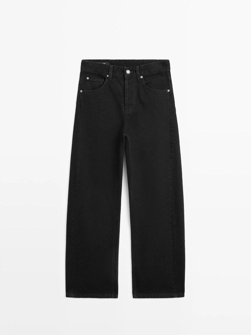 Джинсы с завышенной талией в стиле баллон