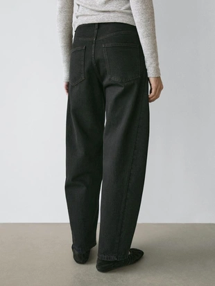 Купить Massimo Dutti Джинсы с завышенной талией в стиле баллон