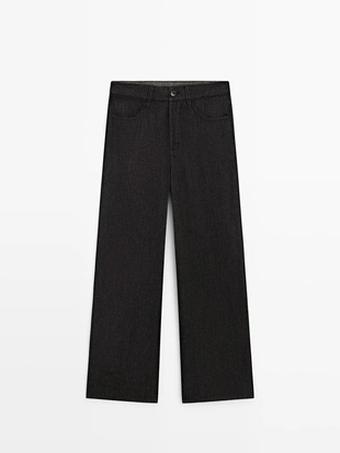 BLACK | 5092/991/800 - Massimo Dutti Джинсы BARREL FIT