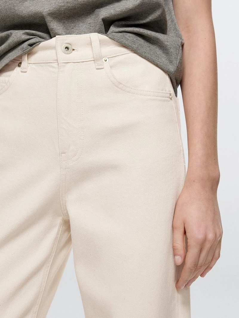 Джинсы с высокой посадкой и широкими брючинами