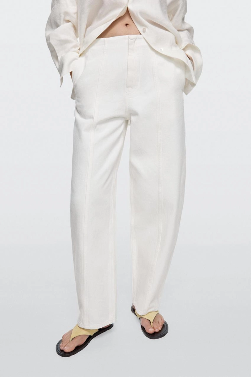 Джинсы прямого кроя с деталями шва