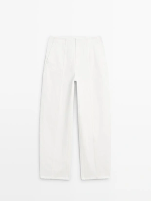 Джинсы прямого кроя с деталями шва- Заказать в России