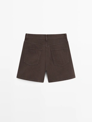 Купить Massimo Dutti Джинсовые шорты средней посадки
