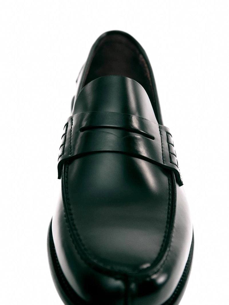 Лоферы из кожи с деталью пенни-ремешка