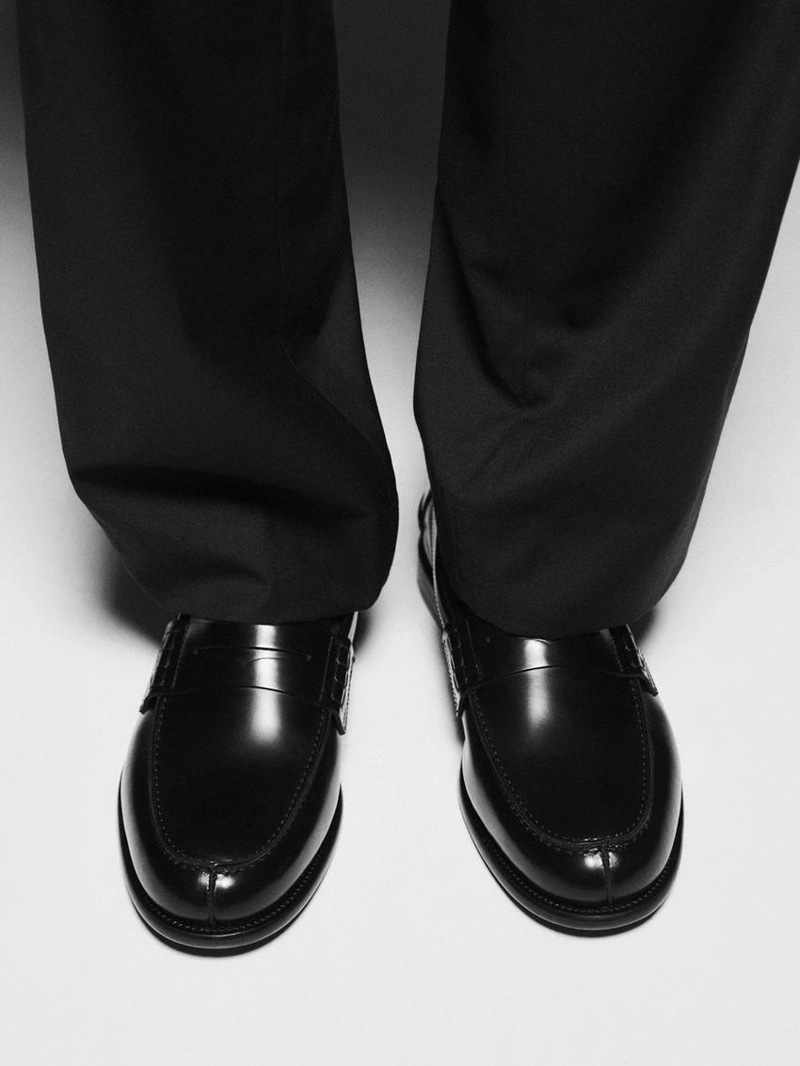 Лоферы из кожи с деталью пенни-ремешка