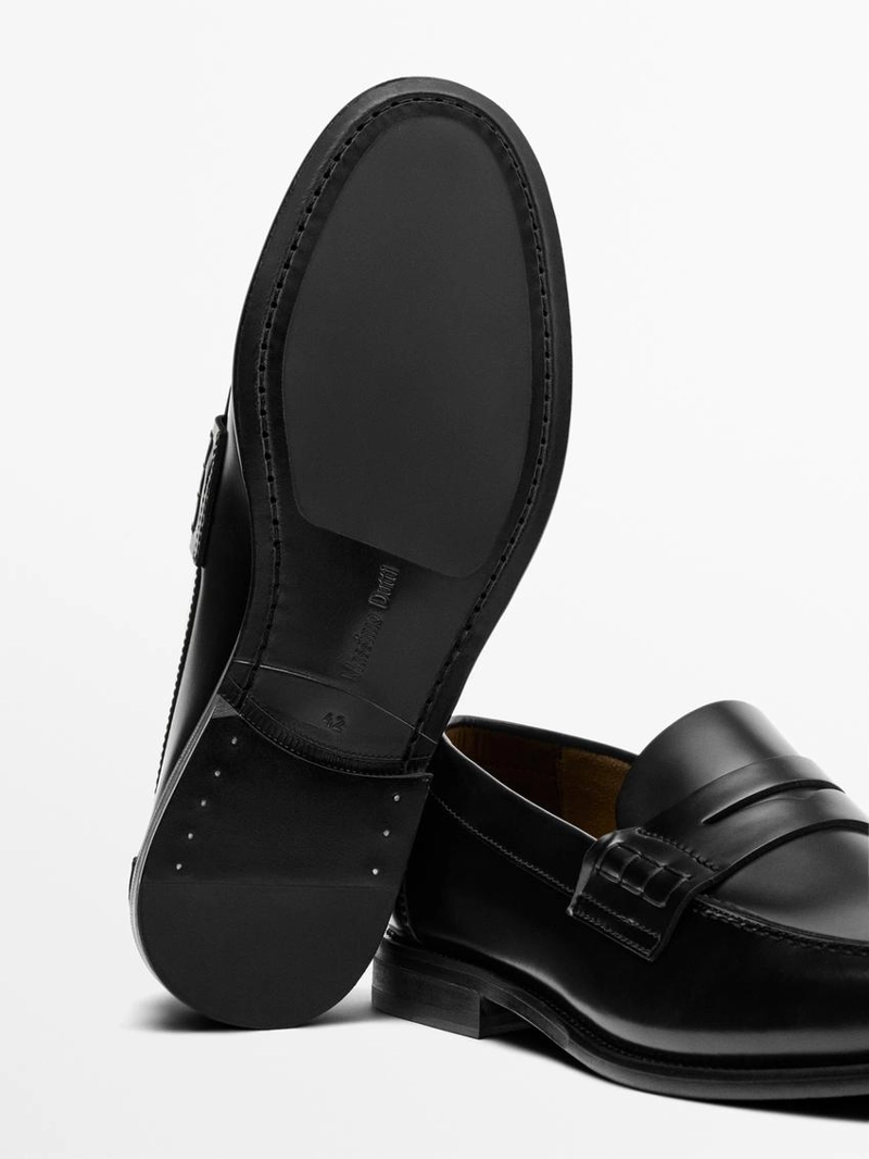 Лоферы из кожи с деталью пенни-ремешка