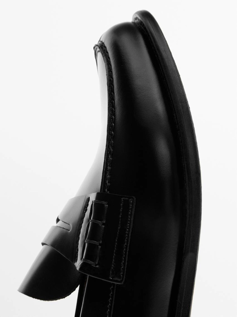 Лоферы из кожи с деталью пенни-ремешка