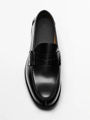Лоферы из кожи с деталью пенни-ремешка- Заказать в России