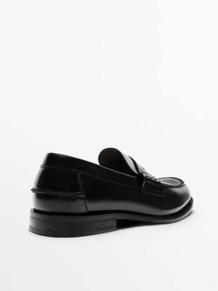 Лоферы из кожи с деталью пенни-ремешка- Заказать в России