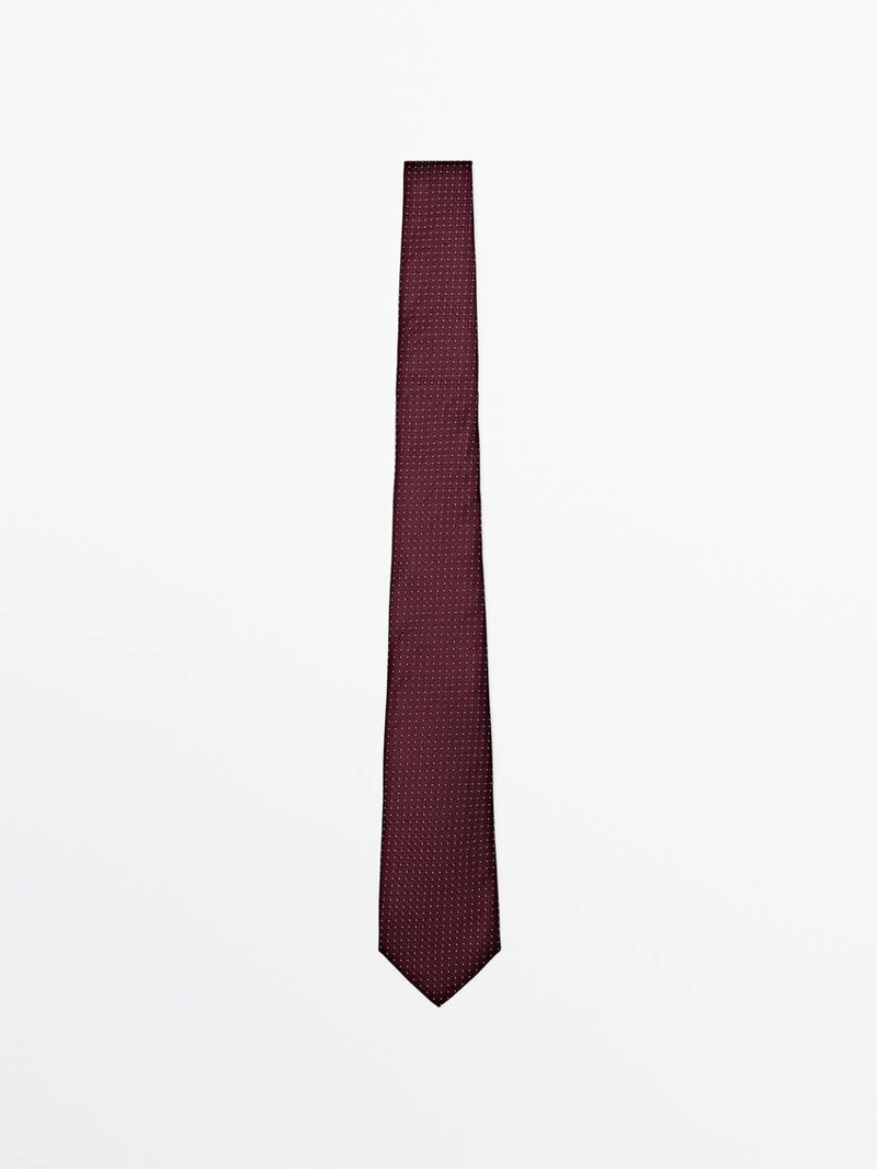 Галстук в горошек из 100% шелка